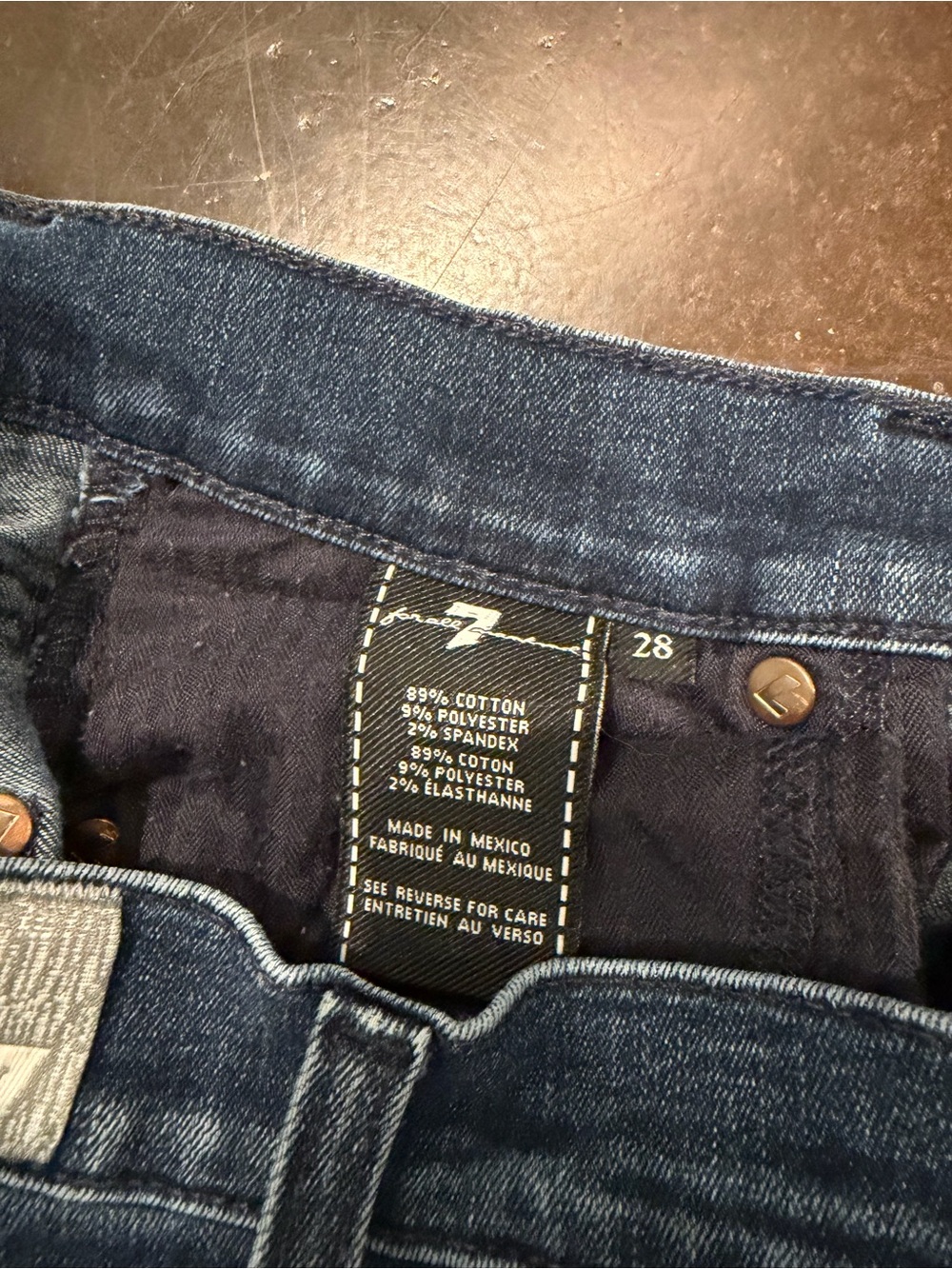 7 For All Mankind Women's Dark Blue Slim Trouser Jeans - Picture 5 of 5